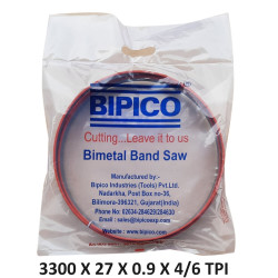 Bipico make Bimetal Bandsaw Blade M 42 Grade - 3300 x 27 x 0.90 x 4/6 TPI 