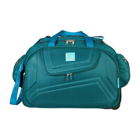 Waterproof Strolley Duffle Bag- 2 Wheels - Luggage Bag - (Turquoise) -M MEDLER Voltage Nylon 55 litres 