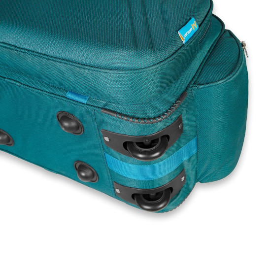 Waterproof Strolley Duffle Bag- 2 Wheels - Luggage Bag - (Turquoise) -M MEDLER Voltage Nylon 55 litres 