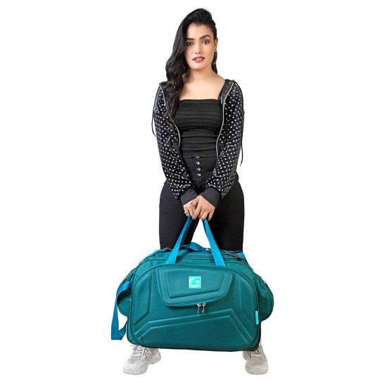 Waterproof Strolley Duffle Bag- 2 Wheels - Luggage Bag - (Turquoise) -M MEDLER Voltage Nylon 55 litres 