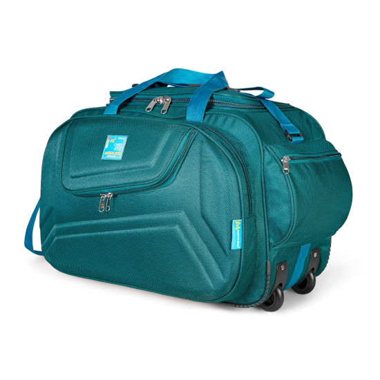 Waterproof Strolley Duffle Bag- 2 Wheels - Luggage Bag - (Turquoise) -M MEDLER Voltage Nylon 55 litres 