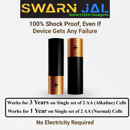 Water Tank Alarm, Overflow Control Bell, Cell/Battery Powered, Loud Human Voice, Brass Sensors, 100% Shock Proof, 1-3 Years Cell Life, One Year Complete Warranty Swarn Jal ® (Model: A-VO) 