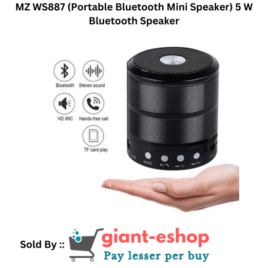 MZ WS-887 (Portable Bluetooth Mini Speaker) 5 W Bluetooth Speaker